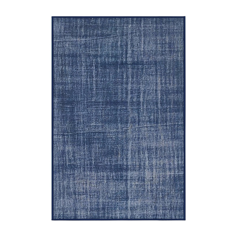Tapis abstrait bleu foncé Coolnagoppoge, Rectangle 6 pi x 9 pi