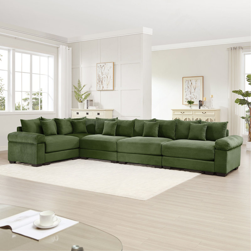Canapé modulaire surdimensionné surdimensionné en nuage, canapé-lit modulaire convertible avec accoudoirs très larges, 18 coussins décoratifs en velours côtelé de qualité supérieure, conception ergonomique, assemblage facile, pour étude