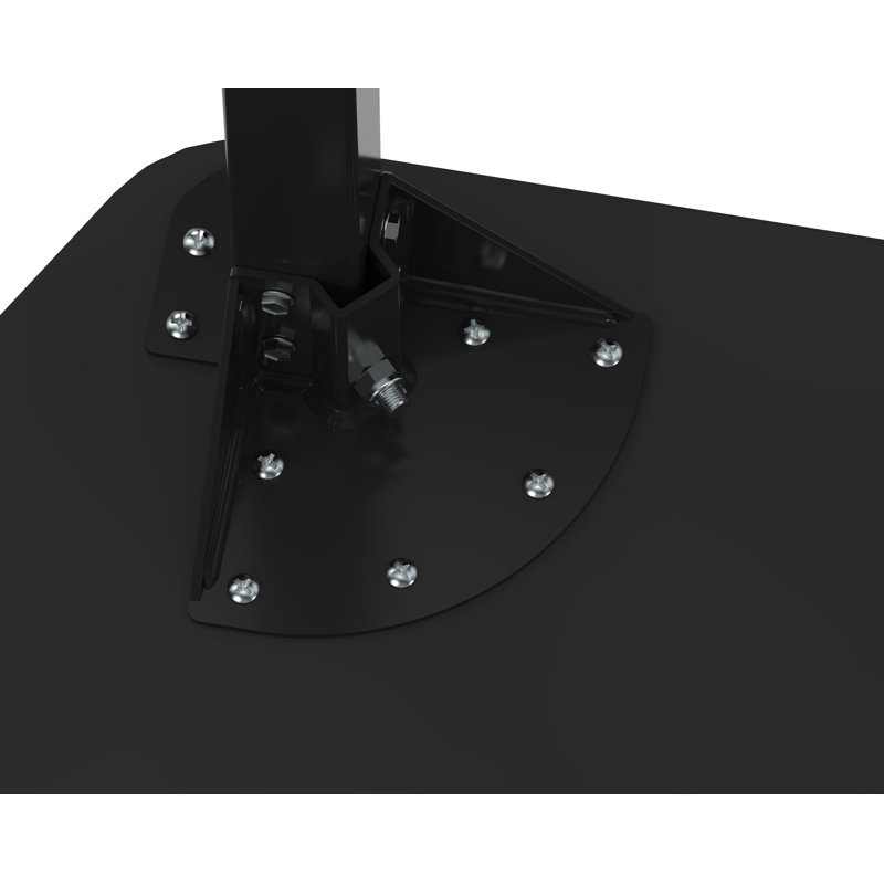 Table d'activité robuste à hauteur ajustable, carré 36 po, noyau en panneau de particules / moulure en T, structure noire