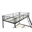 Lit superposé simple au-dessus d'un lit double en métal / métal robuste robuste / réduction du bruit / sans grincement / lattes de bois / aucun sommier requis-531270866