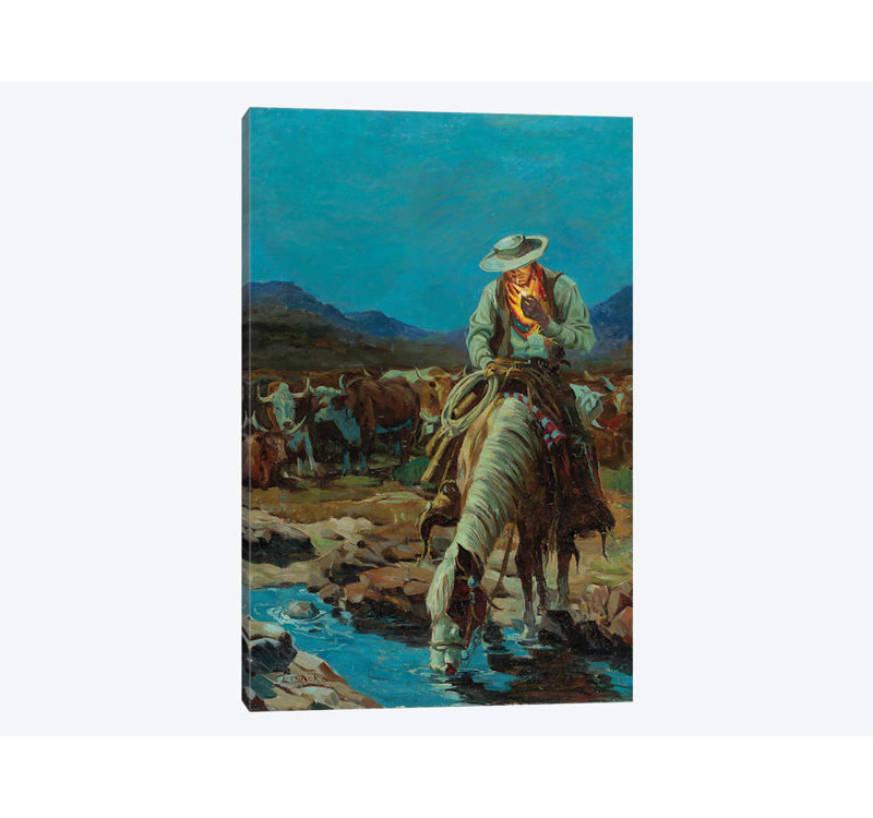 « on the range » par ernest chiriacka, impression sur toile tendue, H 26 po x l 18 po x P 1,5 po, Toile tendue, Pas de tapis