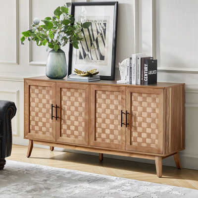 Buffet moderne de 63 po de largeur avec tablettes réglables Aleksei