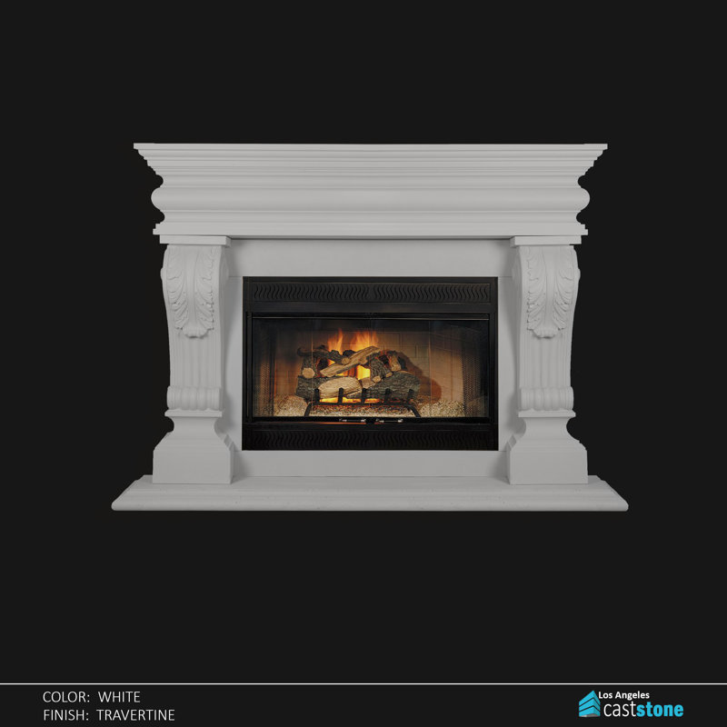 Andora Fireplace Surround, White Travertine