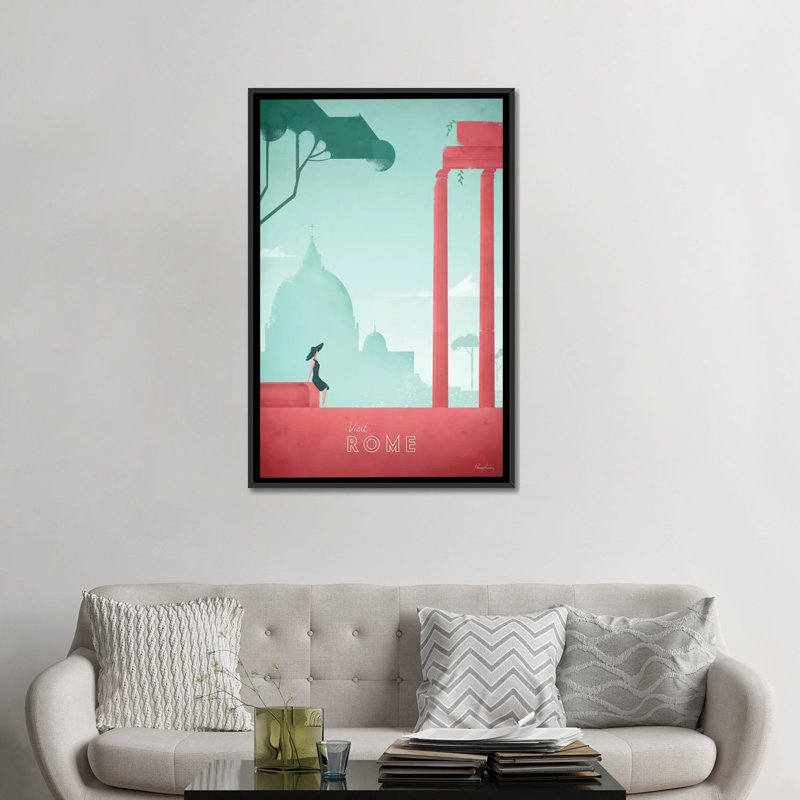 Rome, impression sur toile tendue, Toile avec cadre noir, Pas de tapis, H 48 po x l 32 po x P 1,5 po
