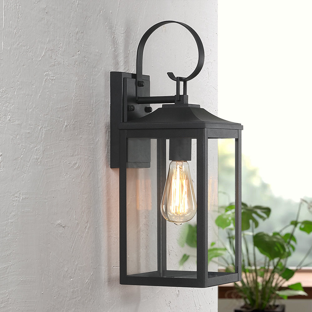 Zephy Black Outdoor Wall Lantern Sconce Light 17 Stories