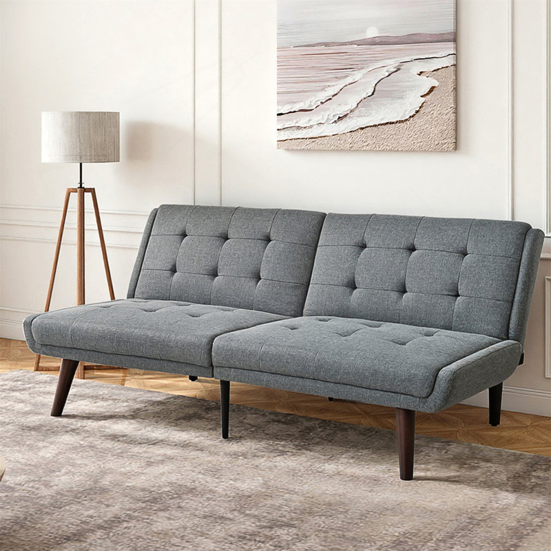 Canapé-lit convertible à futon, canapé-lit de 63 pouces avec dossier réglable à 5 positions, causeuse moderne pour petits espaces