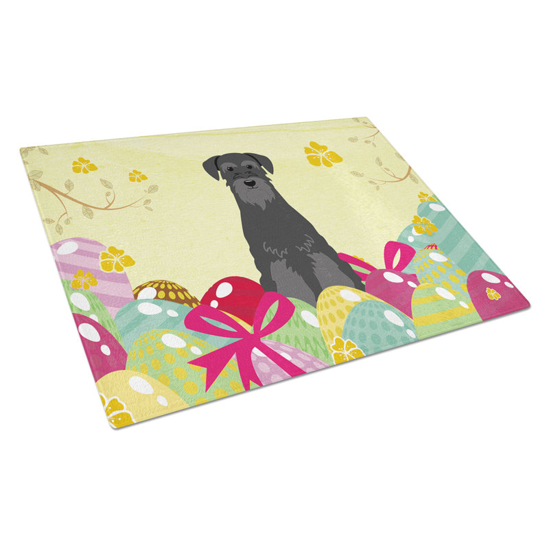 The Holiday Aisle Saroyan Glass Standard Schnauzer Cutting Board, Black