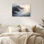 «Misty Rocky Coastline with Glowing Golden Ocean Waves», art mural sur toile-1347004302