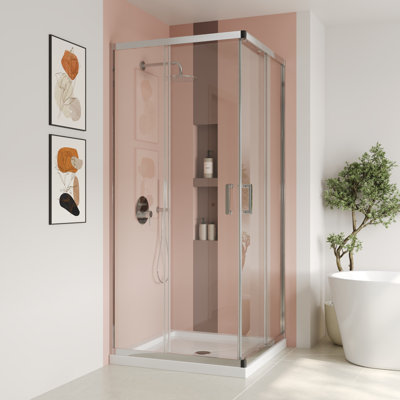36"W X 36"D X 72"H Framed Square Reversible Shower Enclosure