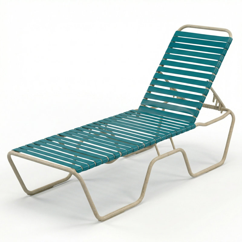 Armless Chaise, Deepwater Blue Strap/Sandea