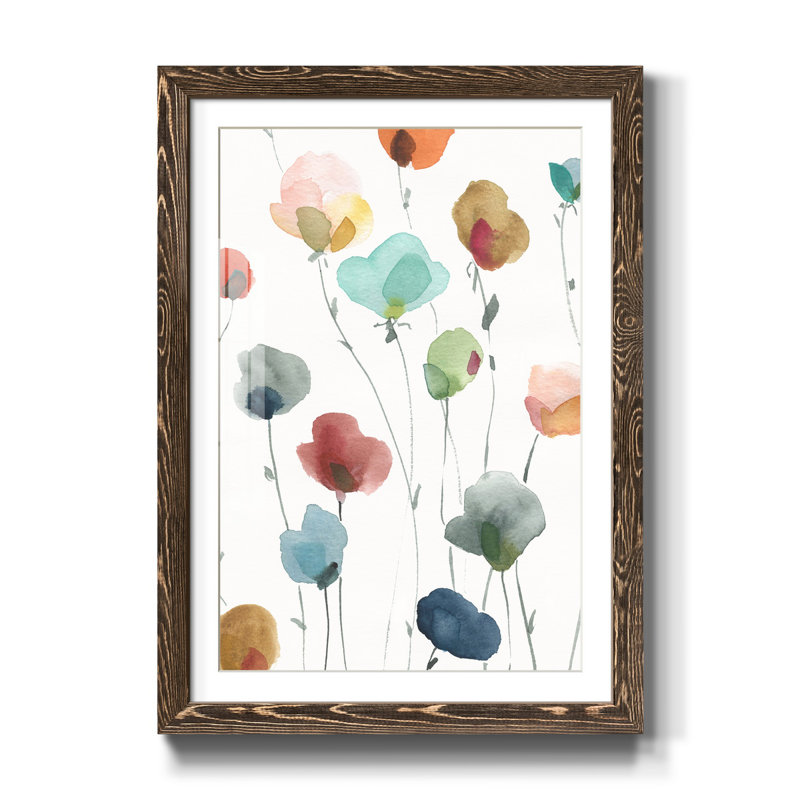 Lollipop Garden I - Cadre photo, reproduction d'art sur papier, H 44 po x l 31 po x P 1 po, Noyer