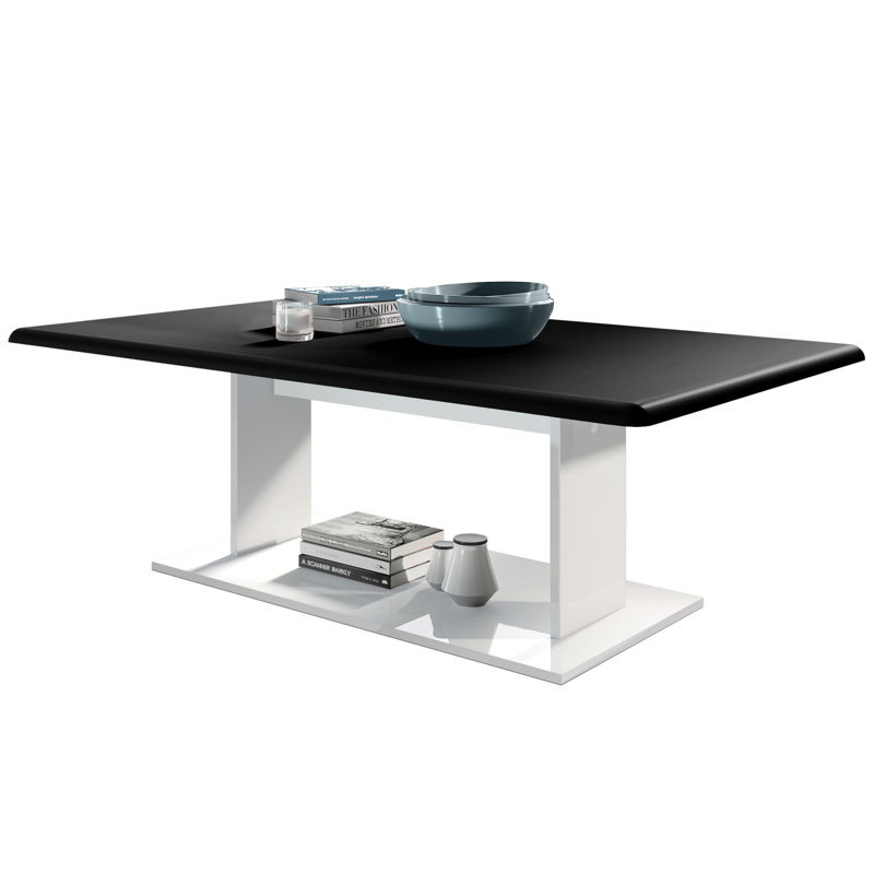 Akamu Trestle Coffee Table, Matt Black
