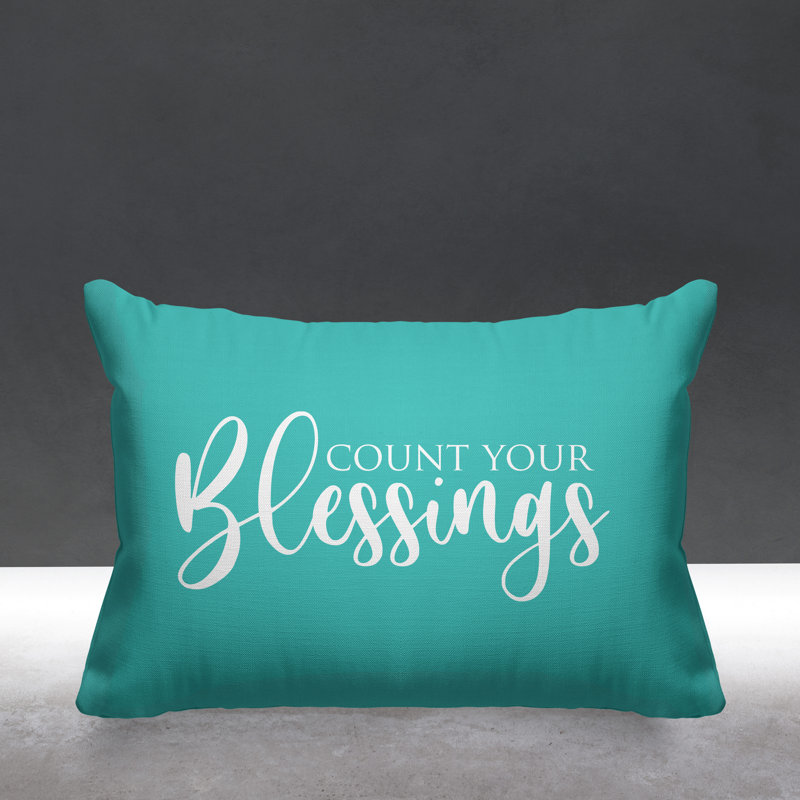 Housse et insert de coussin rectangulaire Aspire Count Your Blessings, Menthe