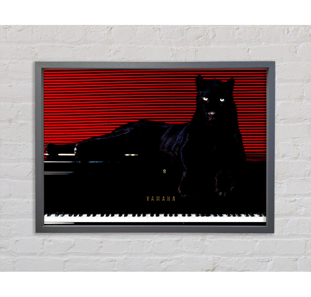 Black Panther Piano - Einzelner Bilderrahmen Kunstdrucke auf Leinwand