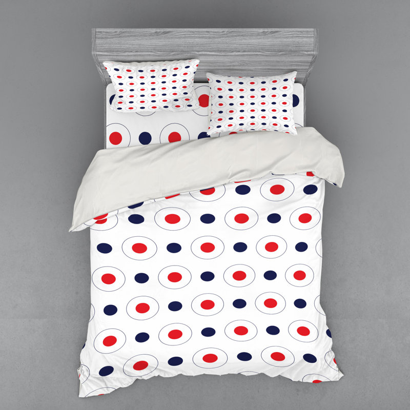 Farmhouse / Country Dots Duvet Cover, Queen Duvet Cover + 3 Additional Pieces