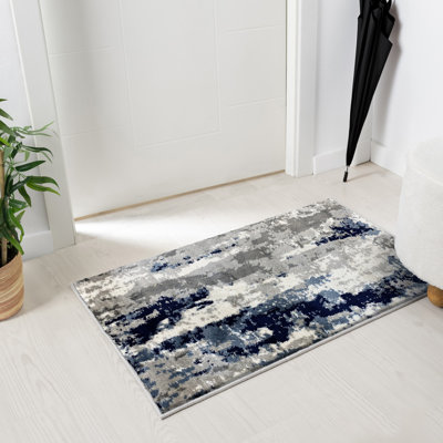 Doland Area Rug Ivory Blue