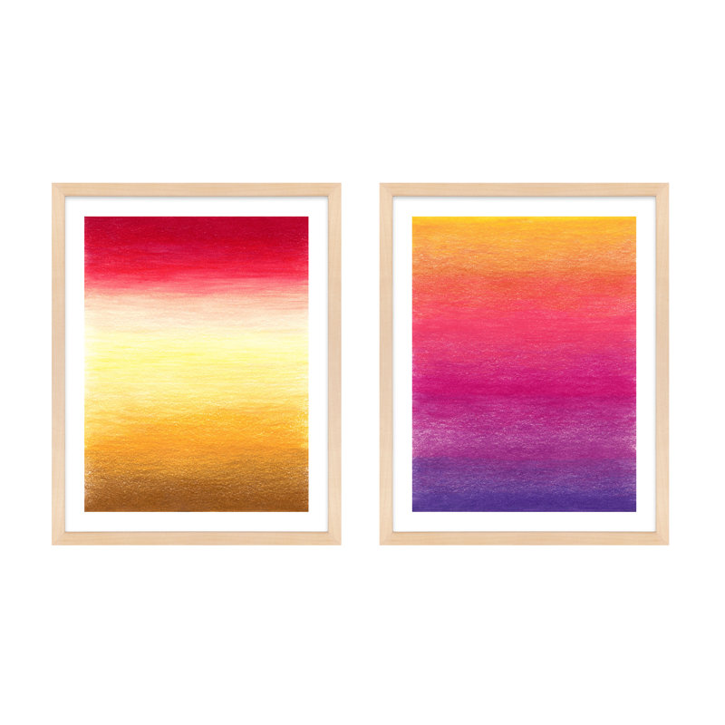 Tie-Dye, Set Of 2 By Katy Montica - Framed Wall Art, 25" H x 20" W, Maple