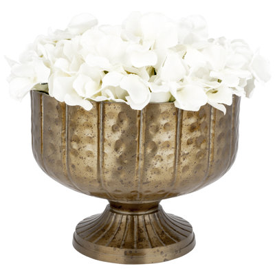 Bol à compote en bronze rétro en métal idéal pour centre de table, vase pour fleurs, paquet de 1, 8 po x 6,25 po