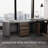 94.5In Large Executive Office Desk With File Cabinet Adjustable Height L Shaped Office Desks For Boss Business Reversible Left/Right Return Director Edition-729878017