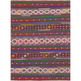 One-of-a-Kind Hand-Knotted 1960s 5'4" x 7'1" Wool Area Rug in Green/Blue/Brown