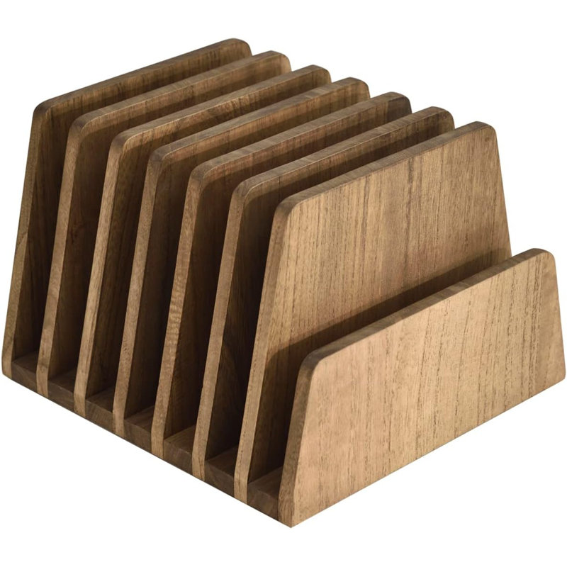 Wood Free Standing Magazine Rack, Dark Brown