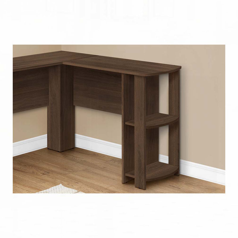 Home Office L Shape Computer Desk, Walnut