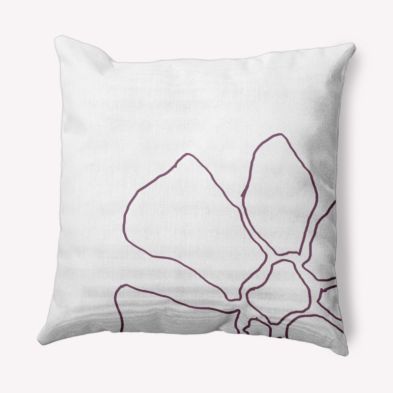 Housse et insert de coussin d'extérieur carré Petal Lines, 20 po x 20 po, Mauve / Blanc