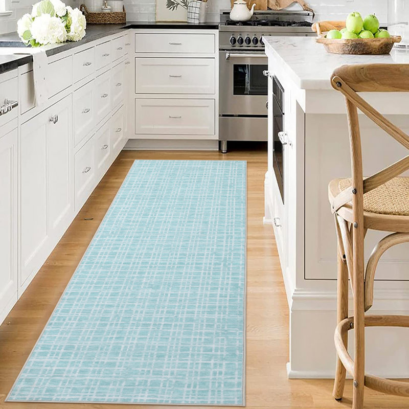 Indoor Modern Geometric Area Rug Washable Low Pile Soft Carpet for Home Decor, Runner 2' x 6'