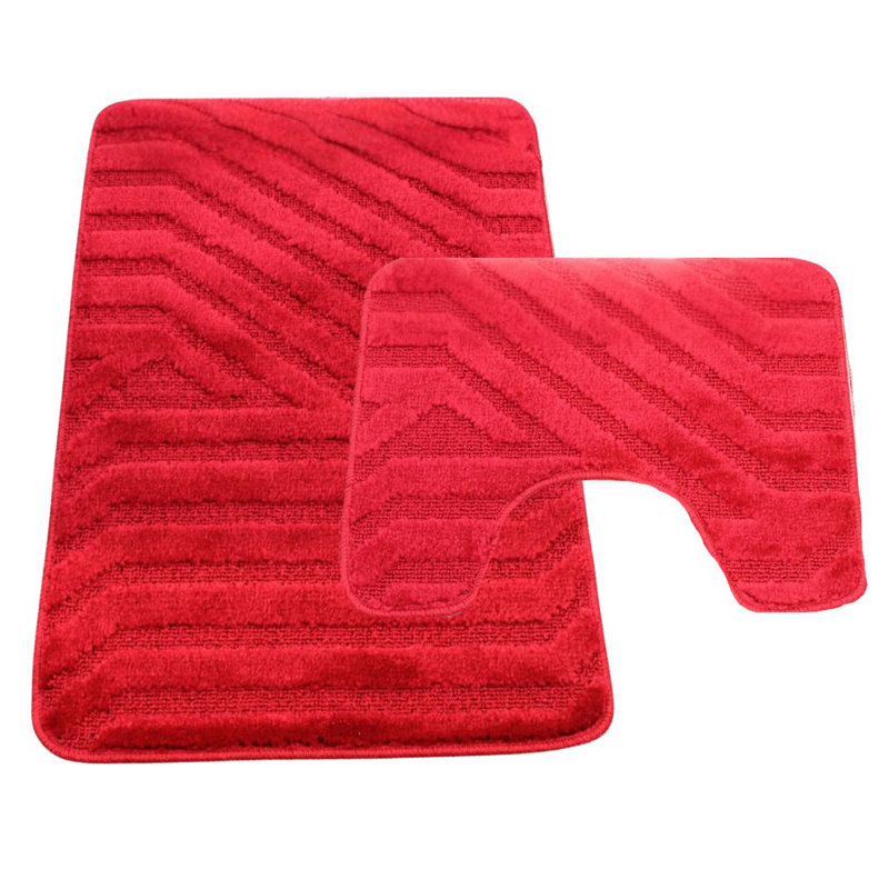 Polypropylene Plastic Bath Mat, Burgundy