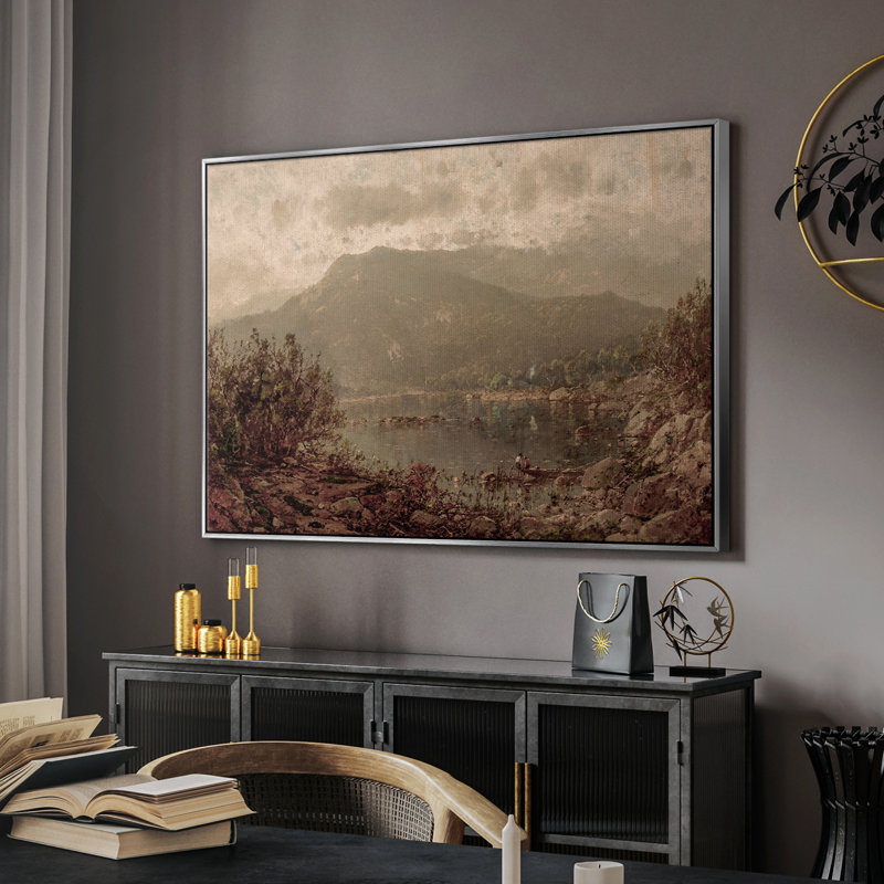 Paysage rétro - DCXLVI, H 25 po x l 37 po x P 1,5 po, Toile tendue