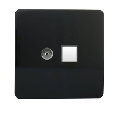 Trendi Switch 2 Gang Female TV Co-Axial & Telephone Sockets
