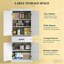 Armoire de cuisine, armoire de cuisine haute, avec tiroir, tablette à 5 niveaux et tablettes réglables