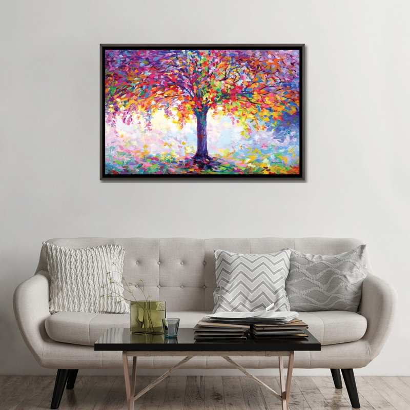 «Tree of Happiness» par Leon Devenice, Impression encadrée, H 40 po x l 60 po, Noir patiné