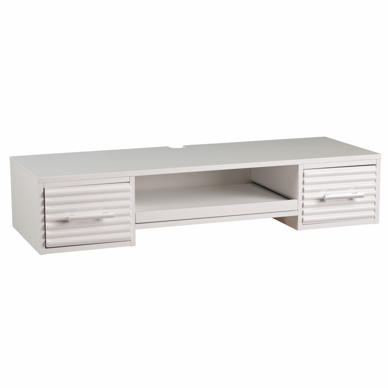 Bureau mural blanc avec tiroirs