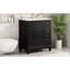 Meuble-lavabo noir avec lavabo, 30 po, corps robuste, porte à fermeture douce, une tablette de porte et 3 tiroirs à trois tiroirs