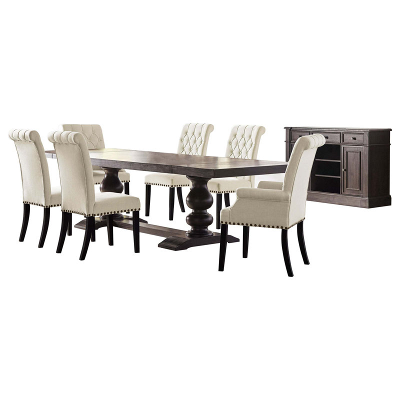 Ensemble de salle à manger 8 pièces, 8 pièces: table, 7 chaises