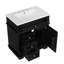 Meuble-lavabo noir de 30 po, lavabo en céramique, tiroir basculant, trois tiroirs, tablette de porte, rangement bien pensé, meuble-lavabo de 30 po avec finition, une et une tablette - rouille - rayure