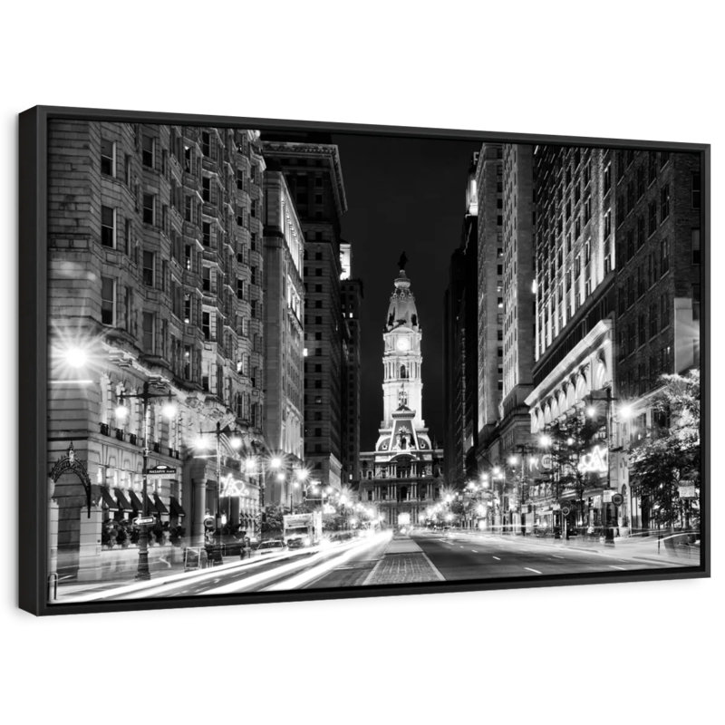 City Hall Philadelphia BW, reproduction sur toile, H 29 po x l 43 po