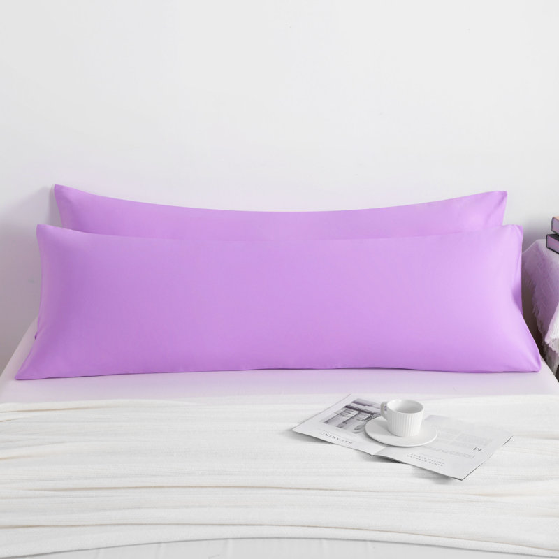Taie d'oreiller corporelle en microfibre hypoallergénique 2 pièces, Mauve clair