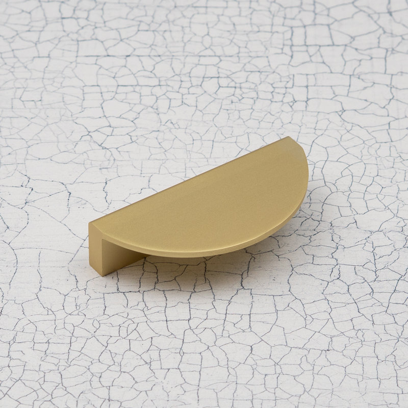 Half Moon Handles in Multiple Finish Variations, Brushed Brass