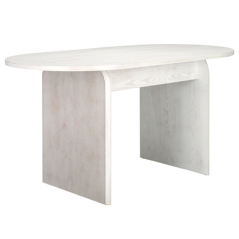 Table de salle à manger Aveyon, Blanc délavé