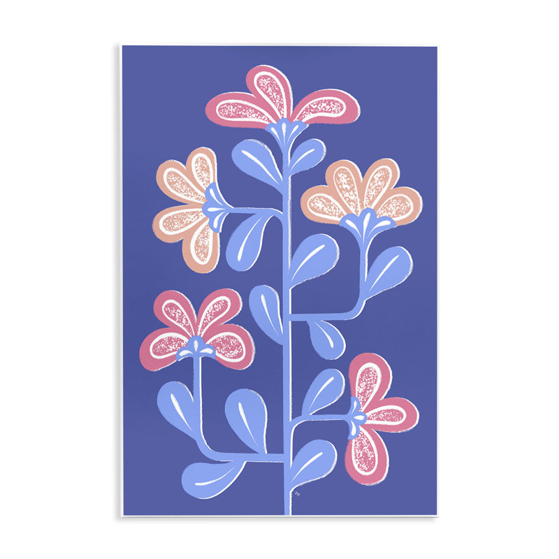 Art contemporain sur plaque à fleurs incurvées contemporaines, design par Martina Pavlova, H 15 po x l 10 po