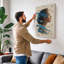 Woman in Wind and Leaves Eclectic 1 Piece Wrapped Canvas Wall Art-1374926867-1374926852