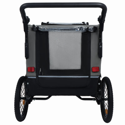 Extra Large 2-in-1 Bike Trailer and Push Cart for Pets