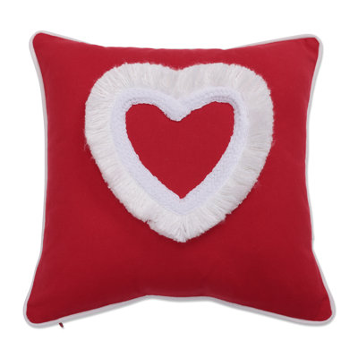 Valentines Cotton Outdoor Reversible Throw Pillow