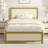 Genard Bed Frame Linen Upholstered Headboard with Nailhead Trim Heavy-Duty Twin Size Platform with Strong Metal Slats, No Box Spring Needed, Under Bed Storage-446134003-441597581