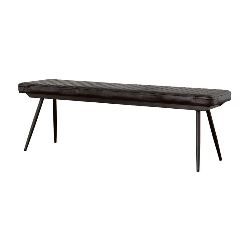 Banc rembourré en cuir véritable Vafa
