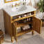 Meuble-lavabo de 30 pouces: lavabo en résine coquillage, rangement rabattable et portes à fermeture en douceur