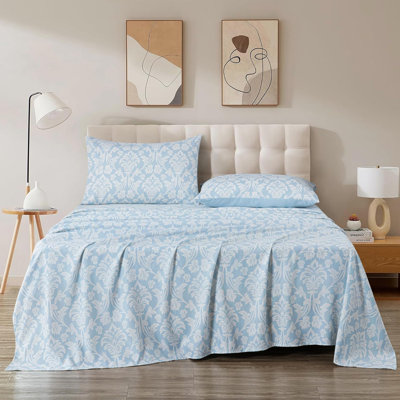 Ivy Floral Medallion Printed Microfiber Bed Sheet Set