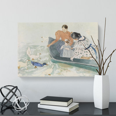 Feeding The Ducks by Mary Cassatt - Wrapped Canvas